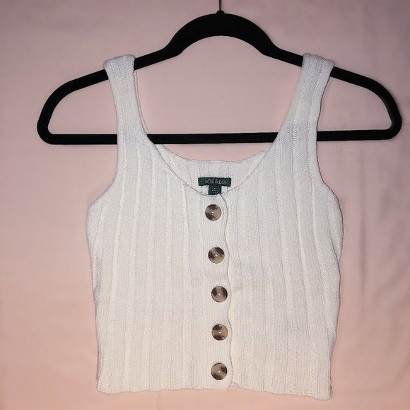 wild fable Tops - WILD FABLE Button Front Rib-Knit Tank Top
